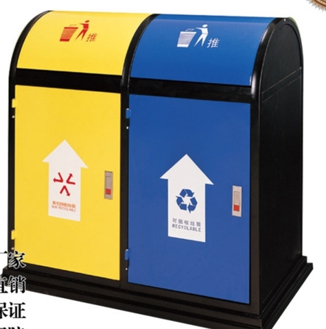 Thùng rác ngoài trời 2 ngăn