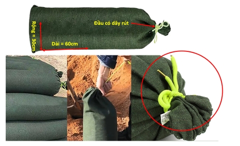 Bao cát vải bố màu rêu
