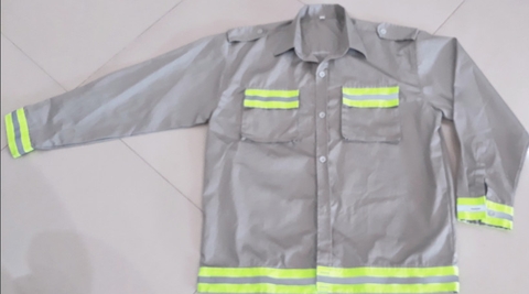 Áo kaki xám có phản quang dài tay size 8