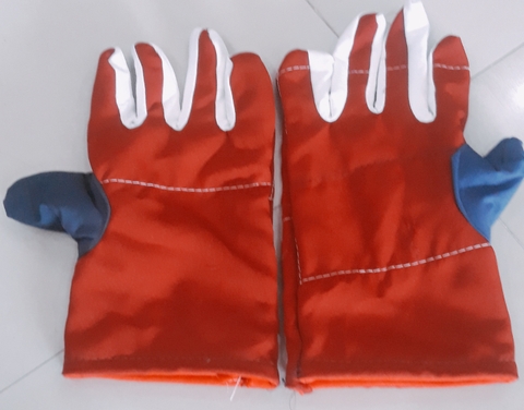 Găng tay kaki lót nỉ 5 ngón dày 5 lớp