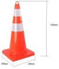 Chóp giao thông PVC cam - trắng 70cm