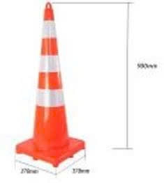 Chóp giao thông PVC cam - trắng 90cm