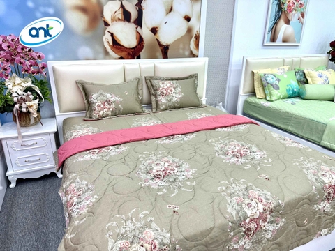 Bộ Chăn Ga Gối Cotton Bamboo KM4
