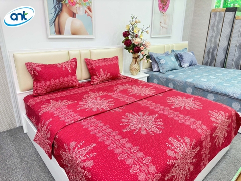 Bộ Chăn Ga Gối Cotton Lụa W37