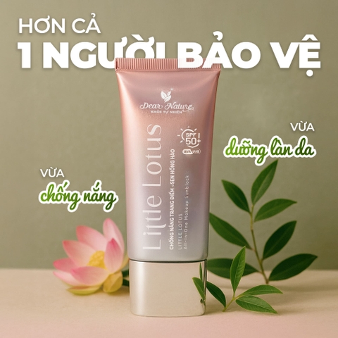 Kem chống nắng trang điểm sen hồng hào LITTLE LOTUS - 50ml