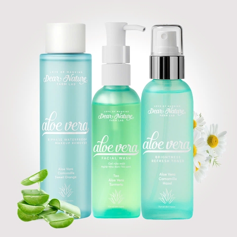 Bộ chăm sóc da chuyên sâu chiết xuất nha đam, hoa cúc Aloe Vera Dear Nature