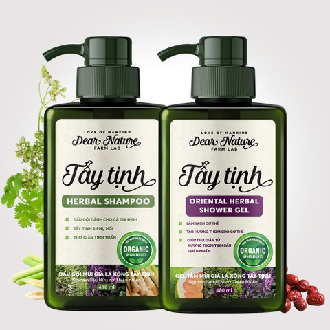 Bộ Gel Tắm & Dầu Gội Mùi già lá xông Tẩy Tịnh 480ml