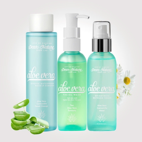 Bộ sản phẩm làm sạch chuyên sâu Aloe Vera chuyên sâu chiết xuất Nha đam - Hoa cúc