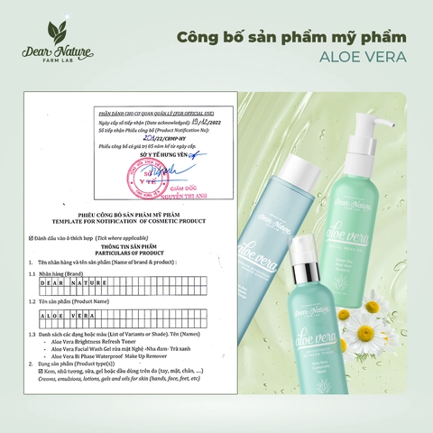 Bộ sản phẩm làm sạch chuyên sâu Aloe Vera chiết xuất Nha đam - Hoa cúc