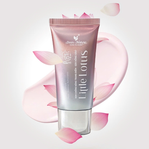 Kem chống nắng trang điểm sen hồng hào LITTLE LOTUS - 50ml new