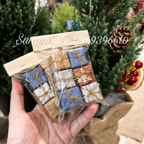 Set 6 hộp quà mini trang trí cây thông noel, trang trí giáng sinh, tiểu cảnh
