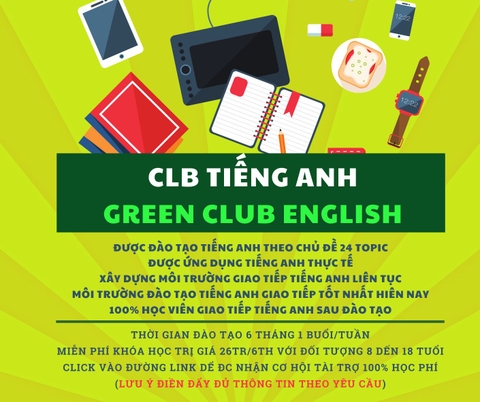 CLB GREEN CLUB ENGLISH (link đăng ký bên dưới )