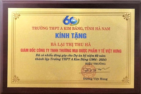VH medipharm vinh dự là nhà tài trợ cho trường THPT Kim Bảng A