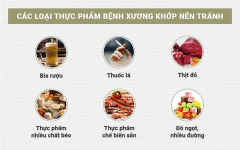 đau nhức xương khớp kiêng ăn món gì