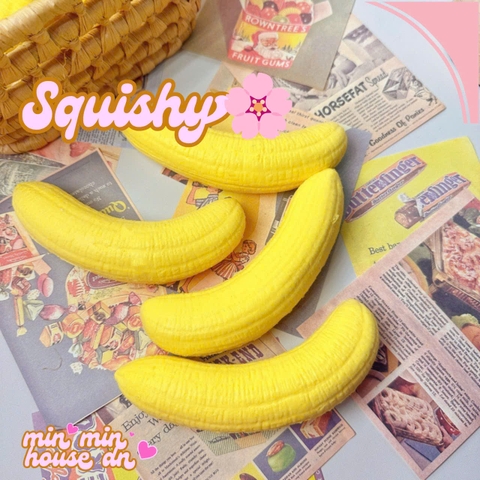 Squishy HT Quả Chuối Chín Vàng Slow Mềm