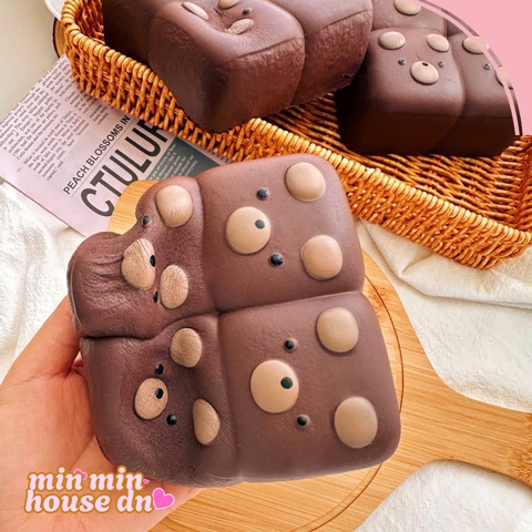 Squishy TH Bánh Chocolate Gấu Chất Bơ Chậm Tăng