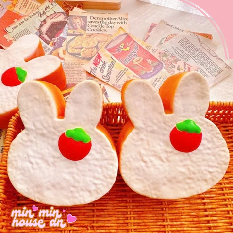 Squishy bánh tai thỏ quả dâu dễ thương HT