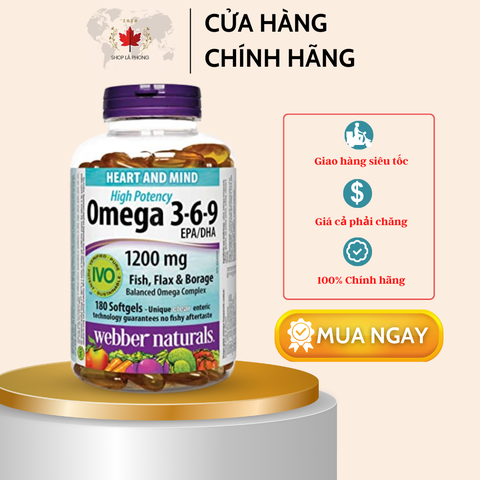 Viên Uống Dầu Cá Omega 369 của Webber Naturals (180 viên)
