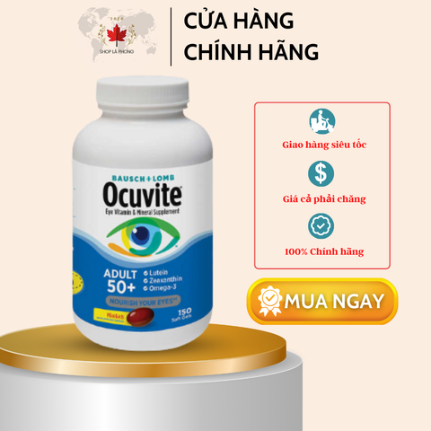 Viên uống hỗ trợ mắt Ocuvite Adult 50+ vitamin D 150 viên từ Canada