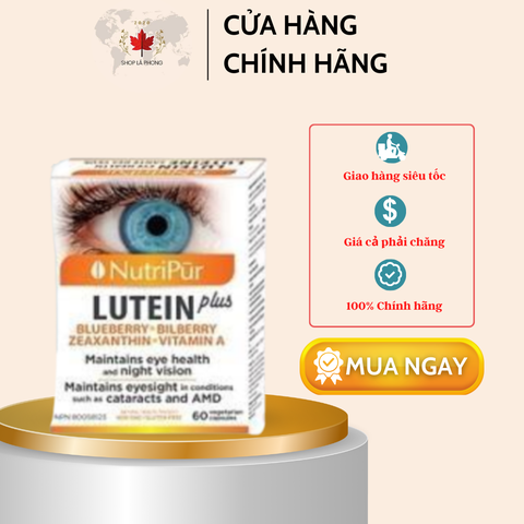 Viên uống bổ mắt Lutein Plus của Nutripur (60 viên)