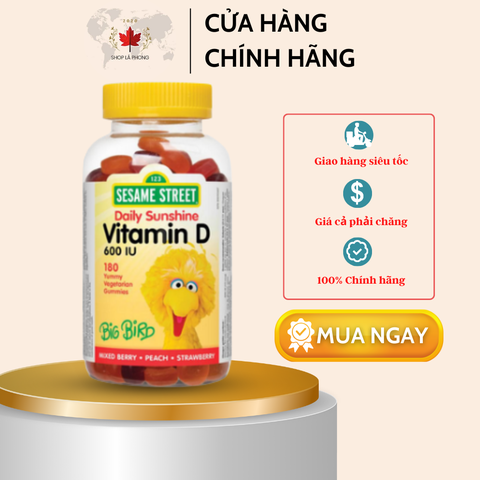 Kẹo bổ sung Vitamin D 600 IU của Sesame Street (180 viên)