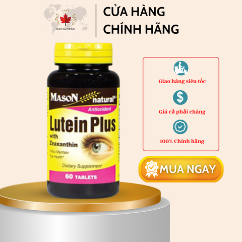 Natural Lutein Plus với Zeaxanthin bổ mắt của Mason (60 viên)