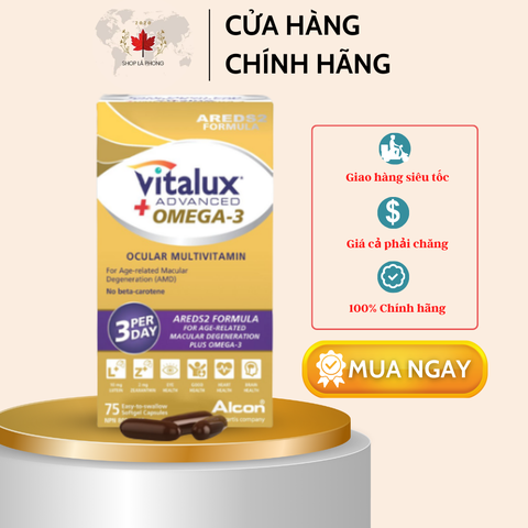 Omega-3 và vitamin tổng hợp bổ mắt với AREDS 2, AMD của VITALUX