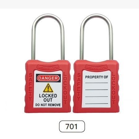 Ổ KHÓA AN TOÀN LOCKOUT CÒNG MỎNG 4mm CAO 38mm BEIAN LOCK BAN-701 / Thin Steel Shackle Safety Padlock-KD 1 key/ padlock Red