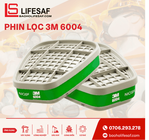 Phin lọc 3M 6004 dùng cho mặt nạ phòng độc| Amoniac, Methilamin