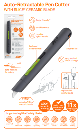 Bút cắt an toàn dạng bút SLICE 10512 Auto-Retractable Ceramic Pen Cutter