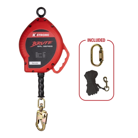 Bộ hãm rơi an toàn KStrong® BRUTE™ 50 ft. Cable SRL-LE with snap hook Model:  UFS310050L