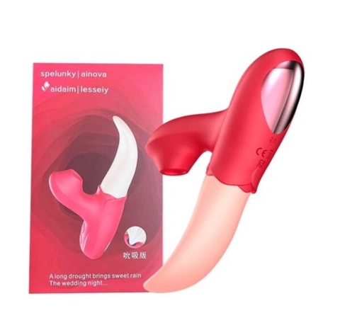 Lưỡi Hoa Hồng Liếm Hút Rung 10 Chế Độ Cực Mạnh