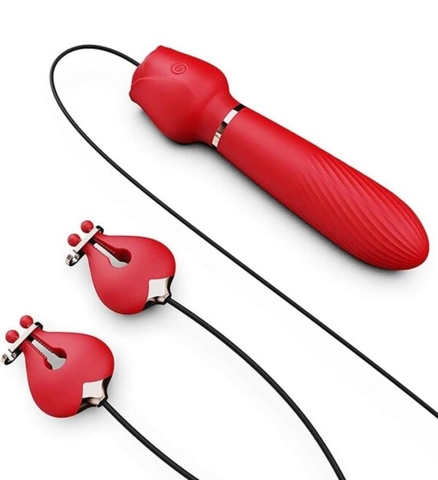 Chày Rung Kèm Kẹp Vú 2 Trong 1