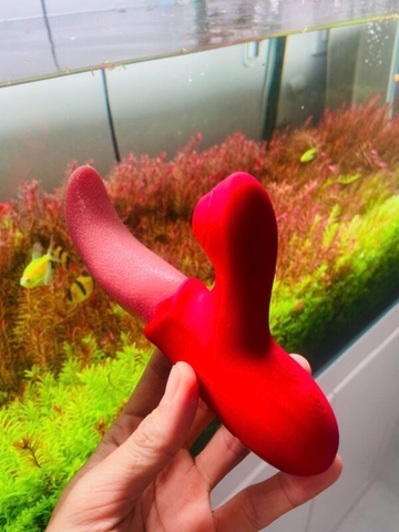 Lưỡi Hoa Hồng Liếm Hút Rung 10 Chế Độ Cực Mạnh