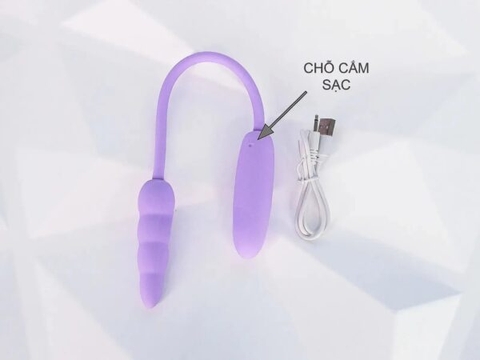 Trứng Rung Sạc Nhỏ Gọn Kích Thích 2 Đầu Âm Đạo Và Hậu Môn