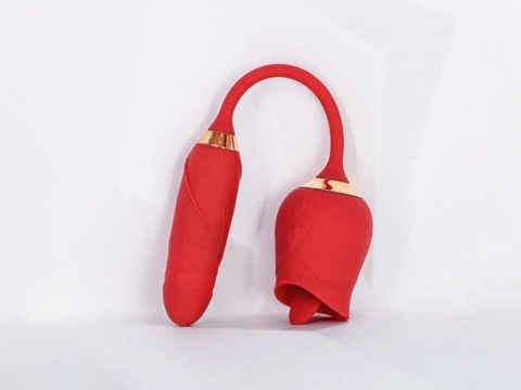 Trứng Rung Tình Yêu Hoa Hồng Hai Đầu – Lưỡi Liếm và Trứng Rung Thụt