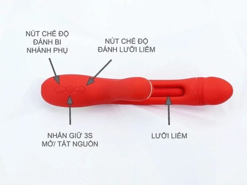 Máy Massage Lưỡi Liếm Đa Năng Kèm Nhánh Phụ Pin Sạc