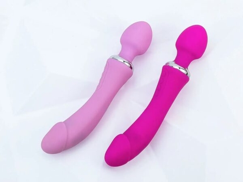 Máy Massage Điểm G Double End Rung 2 Đầu Ấm Nóng Pin Sạc