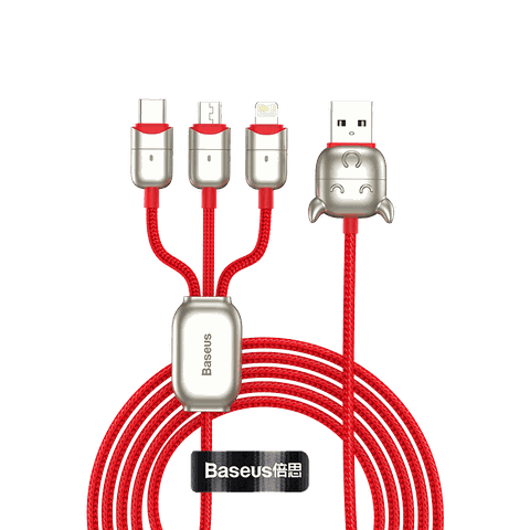 Cáp dữ liệu một cho ba USB sang M + L + C 3.5A 1.2m