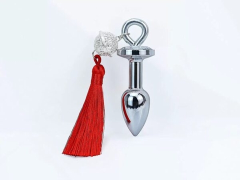 Phích Cắm Hậu Môn Inox Gắn Đá Có Chuông Cao Cấp