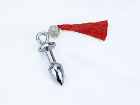 Phích Cắm Hậu Môn Inox Gắn Đá Có Chuông Cao Cấp