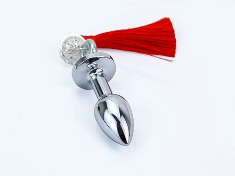 Phích Cắm Hậu Môn Inox Gắn Đá Có Chuông Cao Cấp