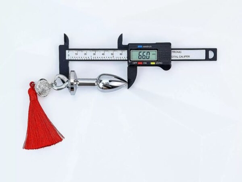 Phích Cắm Hậu Môn Inox Gắn Đá Có Chuông Cao Cấp