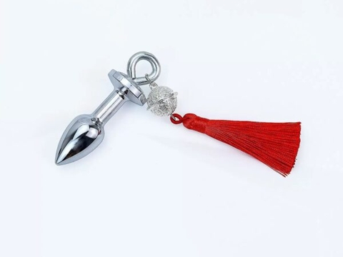 Phích Cắm Hậu Môn Inox Gắn Đá Có Chuông Cao Cấp