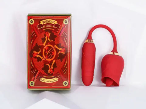 Trứng Rung Tình Yêu Hoa Hồng Hai Đầu – Lưỡi Liếm và Trứng Rung Thụt