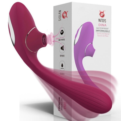 [THANH LÝ BỎ MẪU]Máy Massage Bú Mút Rung Tự Động 2 Đầu Dina