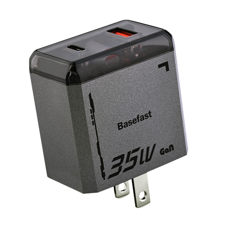 Củ sạc nhanh 35W 2 cổng U+C Công nghệ GAN chống quá tải nhiệt - Basefast G35