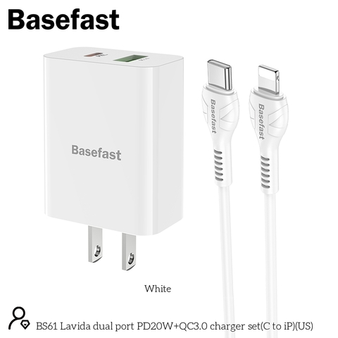 Basefast BS61 - Bộ sạc nhanh 2 cổng PD20W+QC3.0
