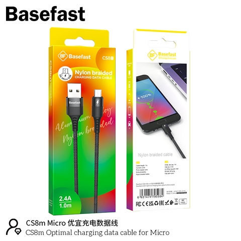 Basefast CS8m - Cáp sạc nhanh Micro 2.4A dây dù cao cấp