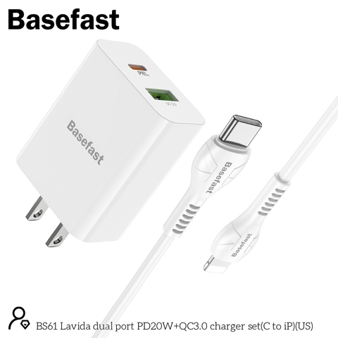 Basefast BS61 - Bộ sạc nhanh 2 cổng PD20W+QC3.0